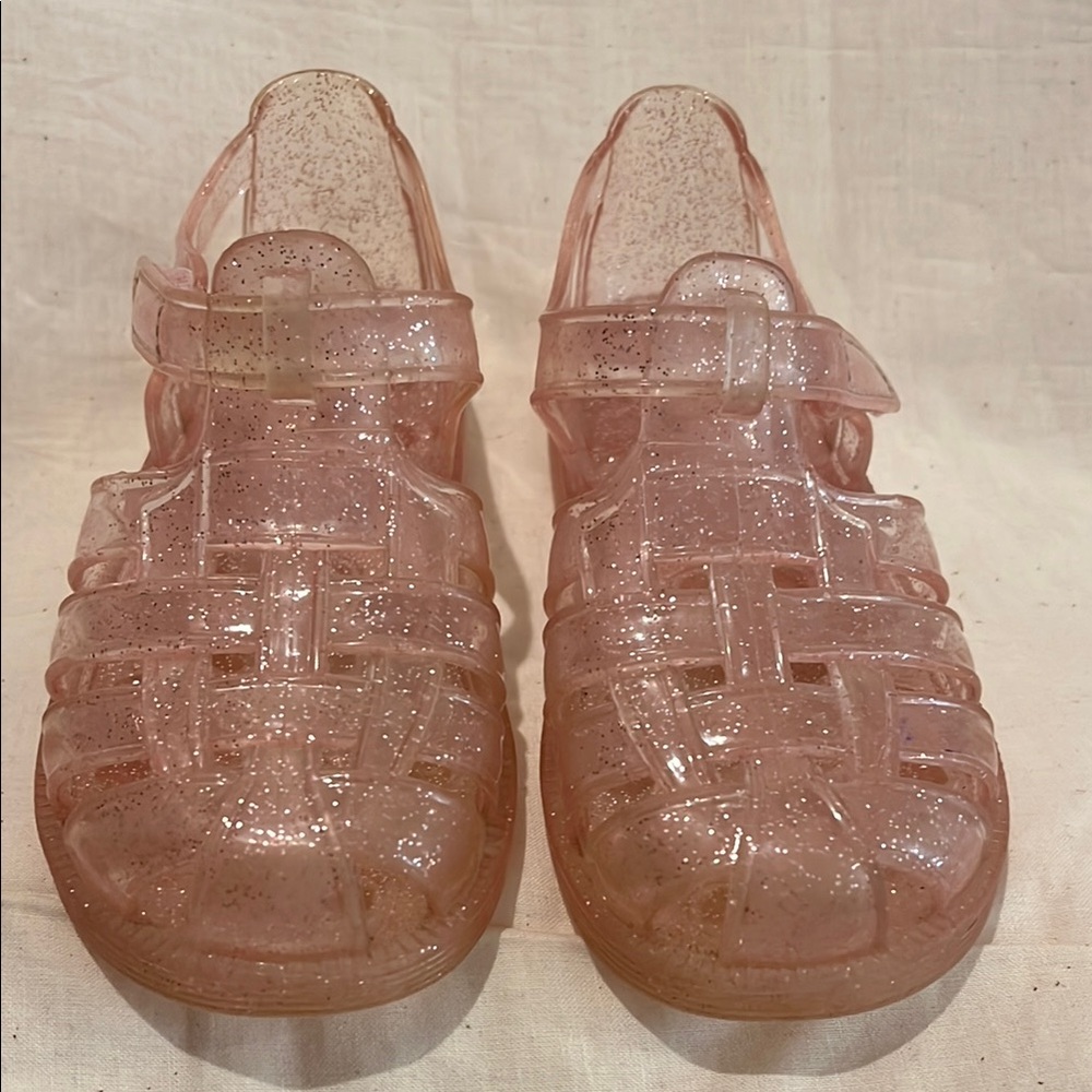Pink Glitter Jelly Sandals